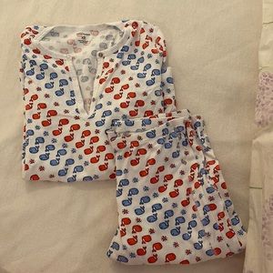Blue and Red whale pajamas